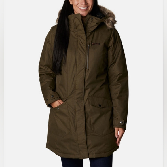 Columbia Women's Suttle Mountain Long Insulated Jacket (size XXL, olive green) - Picture 2 of 9